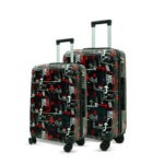 American Traveller Uppernyil 2-piece printed polycarbonate trolley bags luggage set with 8 wheels for travel – sizes S and M