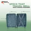 American Traveller Touris Pro 2.0 Green Open view suitcase