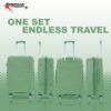 Front and Side View of Touris Pro 2.0 Green Suitcase by American Traveller Trolley Bag in India