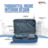 Open View of Suitcase set Touris Travel Blue from American Traveller Trolley Bags in India