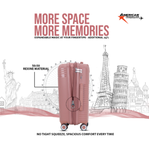 American Traveller Travel Business Trolley Bag with premium PP hard shell and Business Trolley Bag design