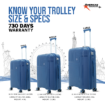Size Measurement of Touris Travel Suitcase from American Traveller Trolley Bags in India