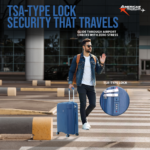 Male Walking on Road with Trouris Travel Blue Suitcase from American Traveller Trolley Bags in India