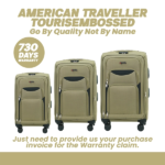 730 days Warranty Spec of Tourissem Bossed Suitcase by American Traveller Trolley Bag in India