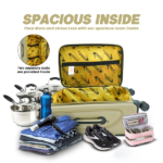 American Traveller Trolley Bag India_Tourissem Bossed Beige Open View