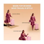 Girl Handling Pink Gold Goldie Suitcase from American Traveller Trolley Bag in India