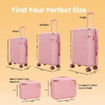 Pink Goldie Suitcase Size Measurement Comparison by American Traveller Trolley Bag in India