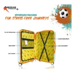 Open View Inside Spec of Touris Glide Sport Orange from American Traveller Trolley Bag in India