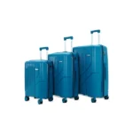 Blue Touris Poineer 3 Set Suitcase in White Background by American Traveller Trolley Bag in India