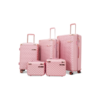 Pink Goldie 5 piece trolley bag set in White Background
