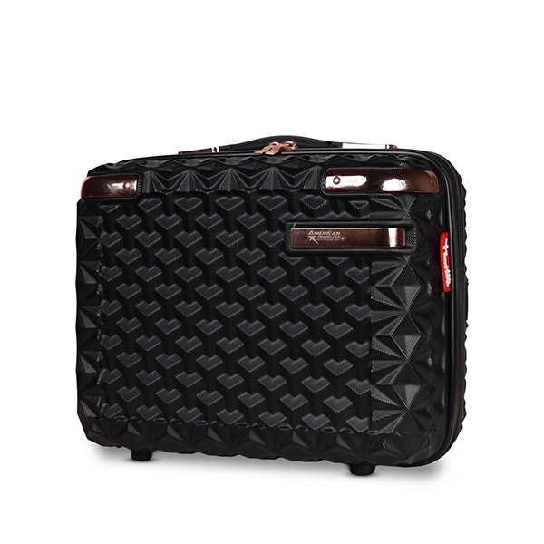 Goldie Bag Black Front View by American Traveller Trolley Bag In India