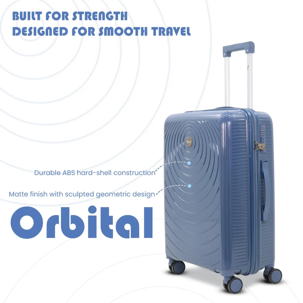 Trolley Suitcase Orbital Deep Indigo Material Spec from American Traveller Trolley Bag in India