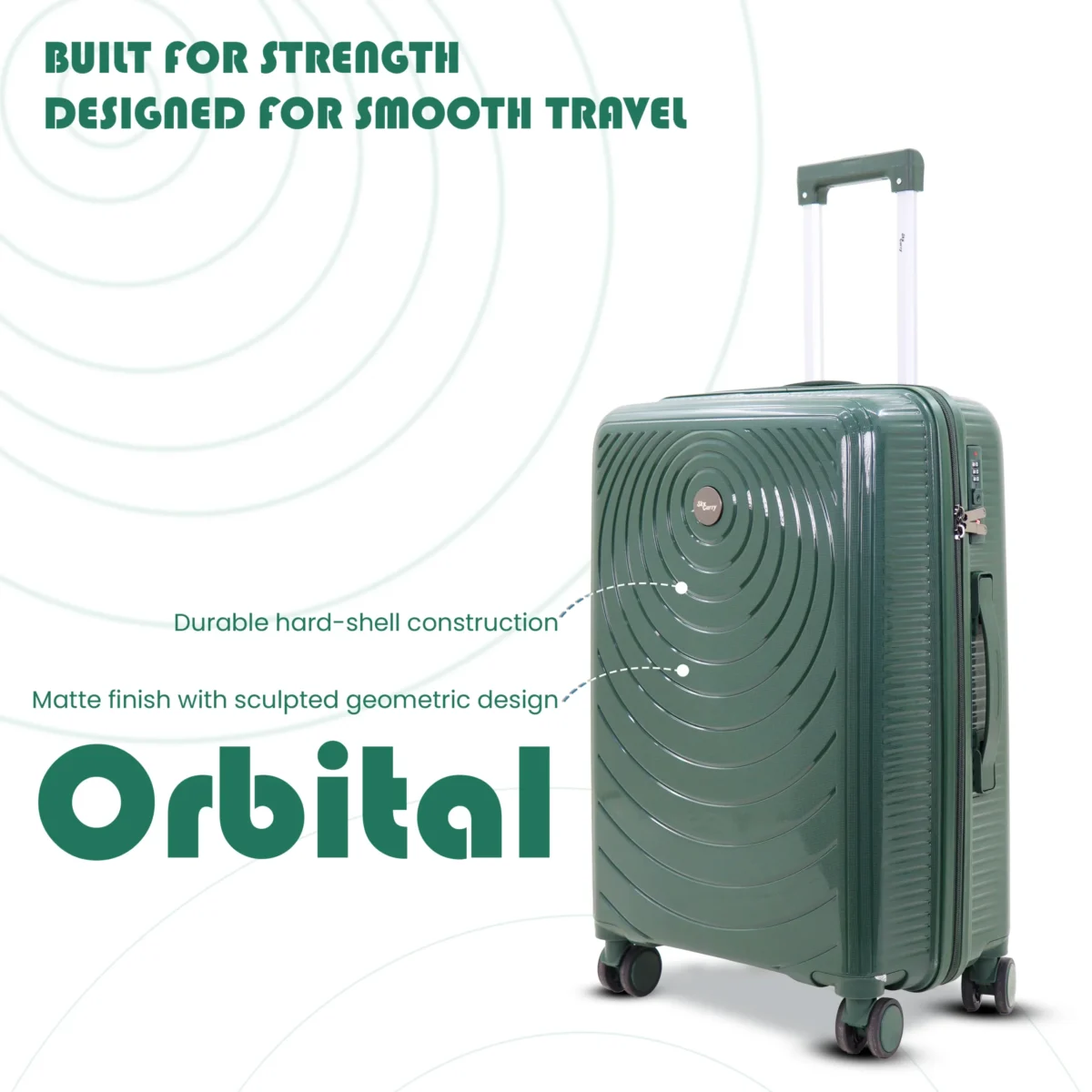 Trolley Suitcase Trolley bag 2 set Orbital Forest Green Material Spec from American Traveller Trolley Bags India