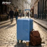 Specta Deep Indigo in paris street from American Traveller Trolley Bags India