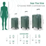 Size Comparsion of American Traveller Trolley Bag India_Orbital Forest Green