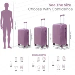 Size Comparison of Lavender Violet Specta from American Traveller Trolley Bags India