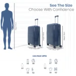 Cipher Indigo Suicase Size Comparison from American Traveller Trolley India