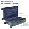 Trolley Suitcase Orbital Forest Green open view from American Traveller Trolley Bags in India
