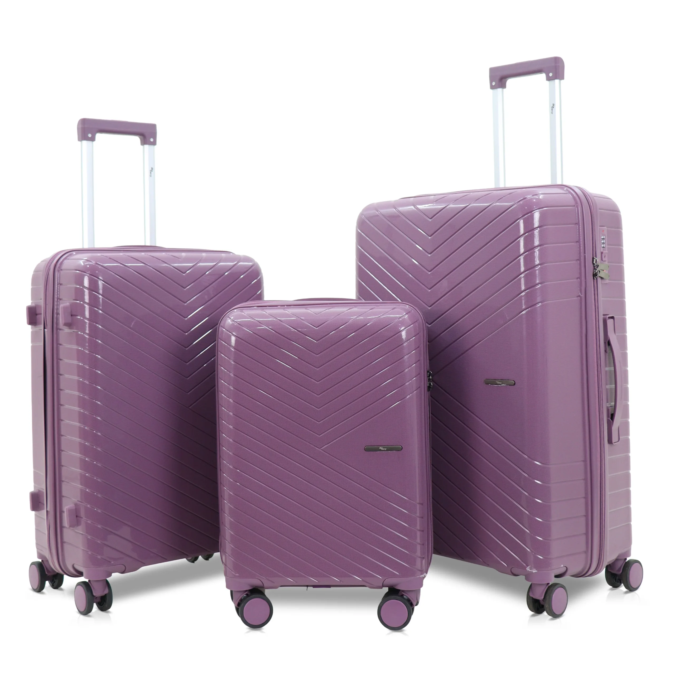 Specta Lavender Violet 3 Set in White Background from American Traveller Trolley Bags India