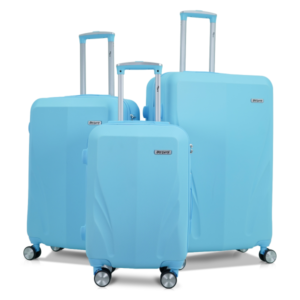 3 Set Blue Panther Suitcase in White Background by American Traveller Trolley Bag in India