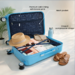 Open View of Panther Blue Suitcase by American Traveller Trolley Bag in India