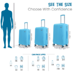 Panther Blue Trolley Bag Size Comparison by American Traveller Trolley Bag in India