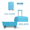 Panther Blue 3 piece suitcase Telescopic handle Wheel Spec by American Traveller Trolley Bag in India
