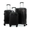3 Set Hard Trolley Bag Rockstar Black Suitcase in White Background by American Traveller Trolley Bags India