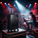 Rockstar suitcase from American Traveller Trolley Bags in India placed in music concert