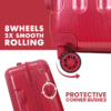 Maroon Rockstar Hard Trolley Bag 8 Wheel Spec by American Traveller Trolley Bags in India