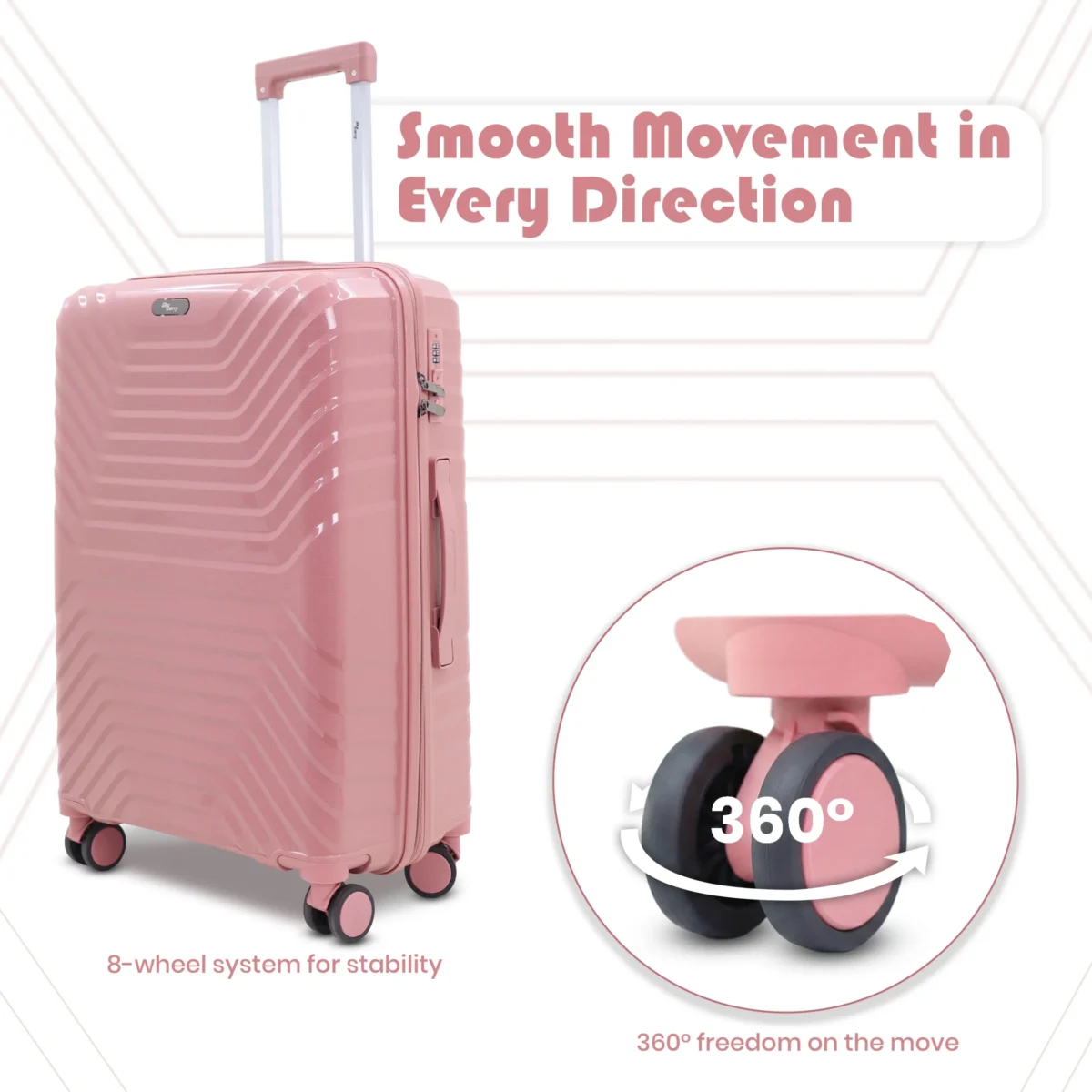 2 set trolley bag Vanxx rose pink Wheel Specs from American Traveller in India