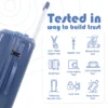 Durabililty Test Infographic of Trolley Suitcase Orbital Indigo from American Traveller Trolley bags in India