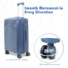 Trolley Suitcase Orbital Deep Indigo wheel specs from American Traveller Trolley Bags in India