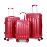 3 Set Hard Trolley Bag Rockstar Black Suitcase in White Background by American Traveller Trolley Bags India