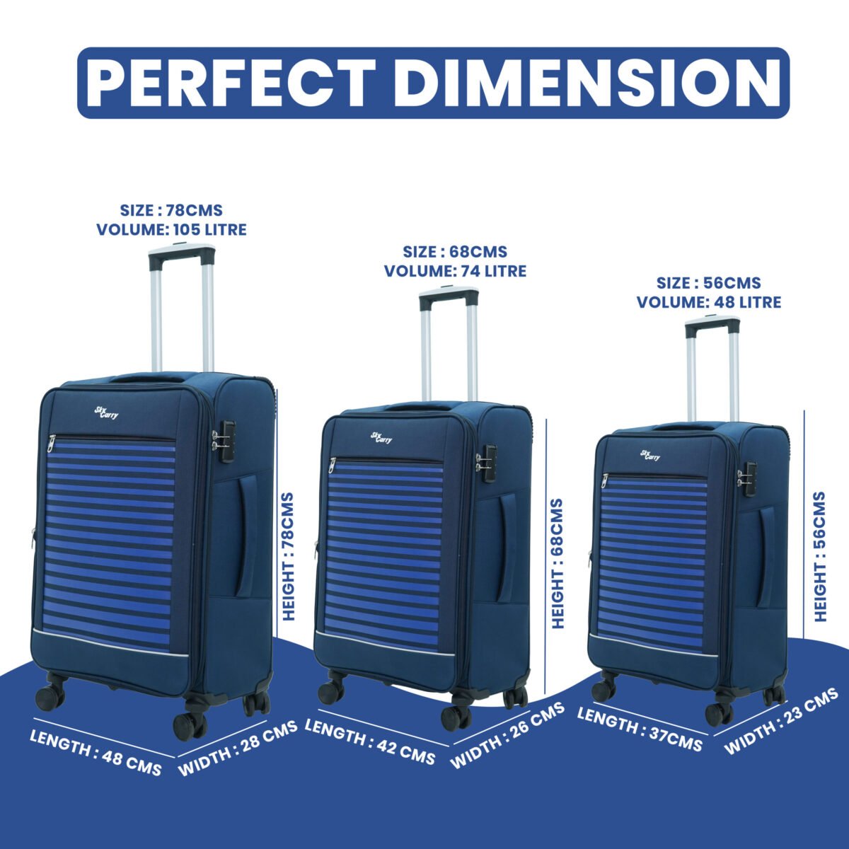 Sky Carry Stripe on Bag Set of 2 - Image 4