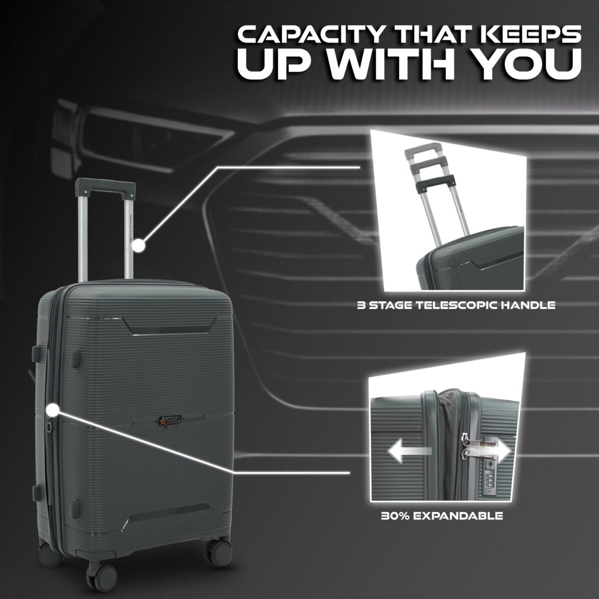AMERICAN TRAVELLER Touris Bliss Trolley Bags Set of 3 - Image 3