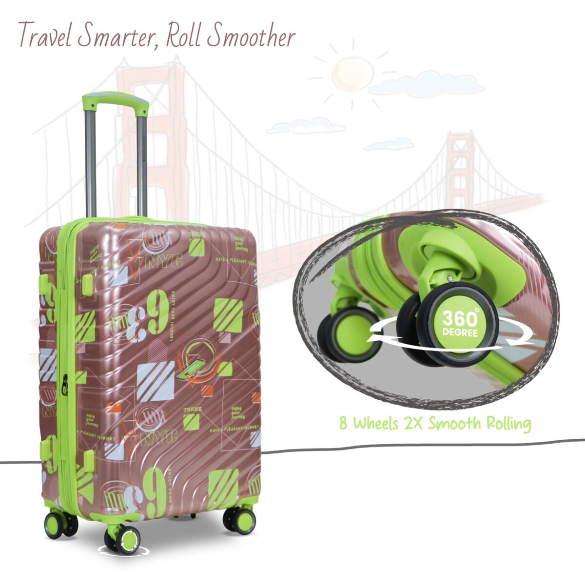 American Traveller San Francisco Rose gold Travel Smarter, Roller smoother